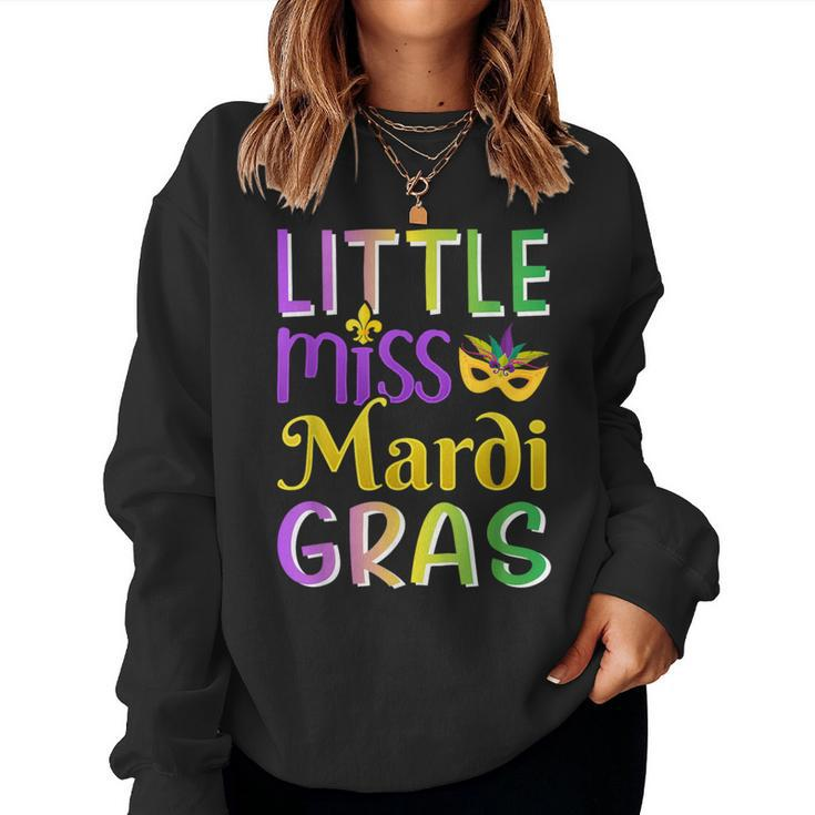 Little Miss Mardi Gras For New Orleans Costume Girls Women Sweatshirt