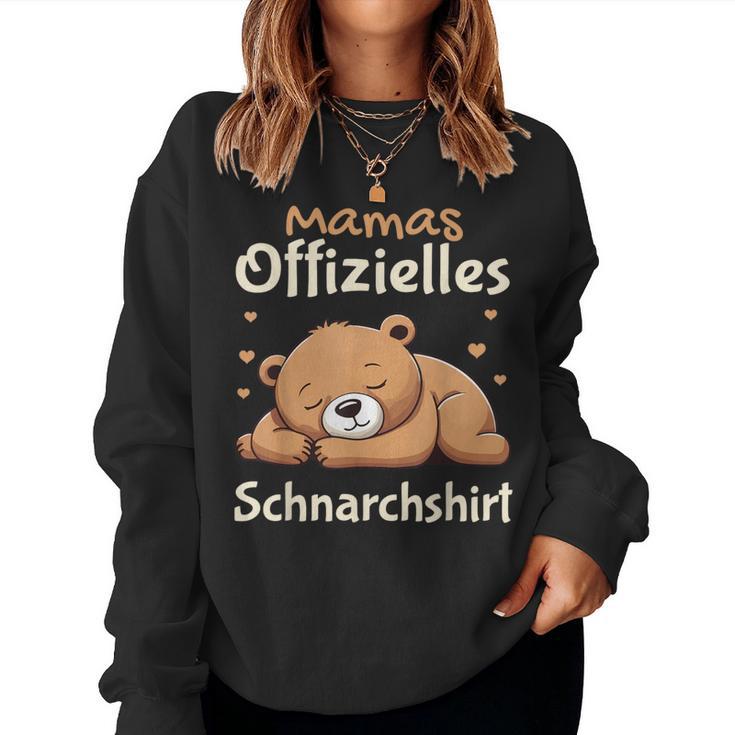 Mama Offizielles Schnarch Schlafanzug Bär Schlaf Sweatshirt Frauen