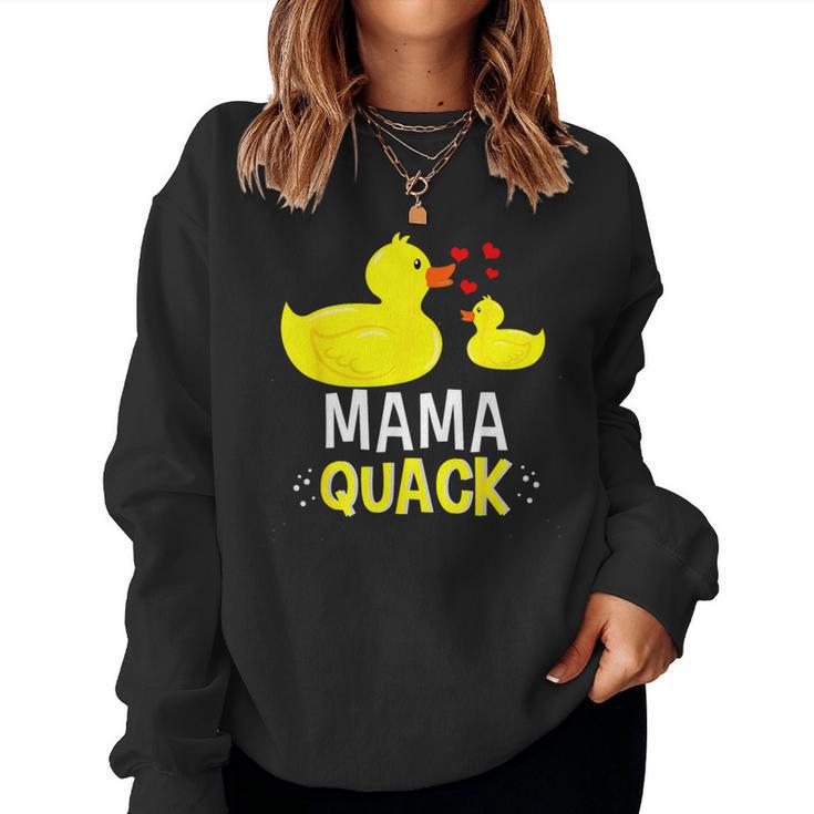 Mama Quack Yellow Duck Baby Shower For Mama Women Sweatshirt