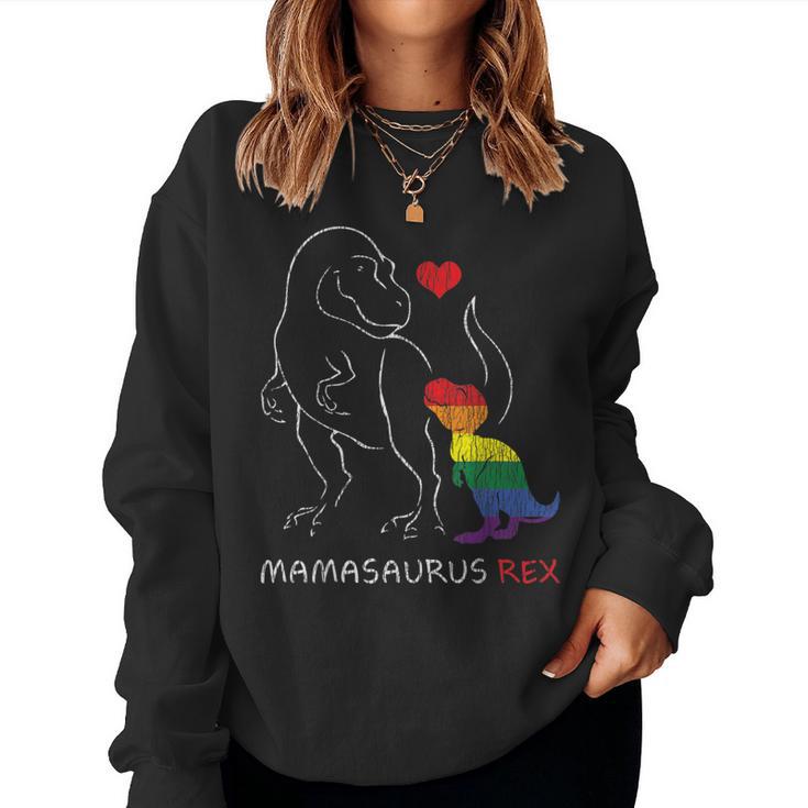 MamasaurusRex Dinosaur Mama Saurus Family Matching Lgbt Women Sweatshirt