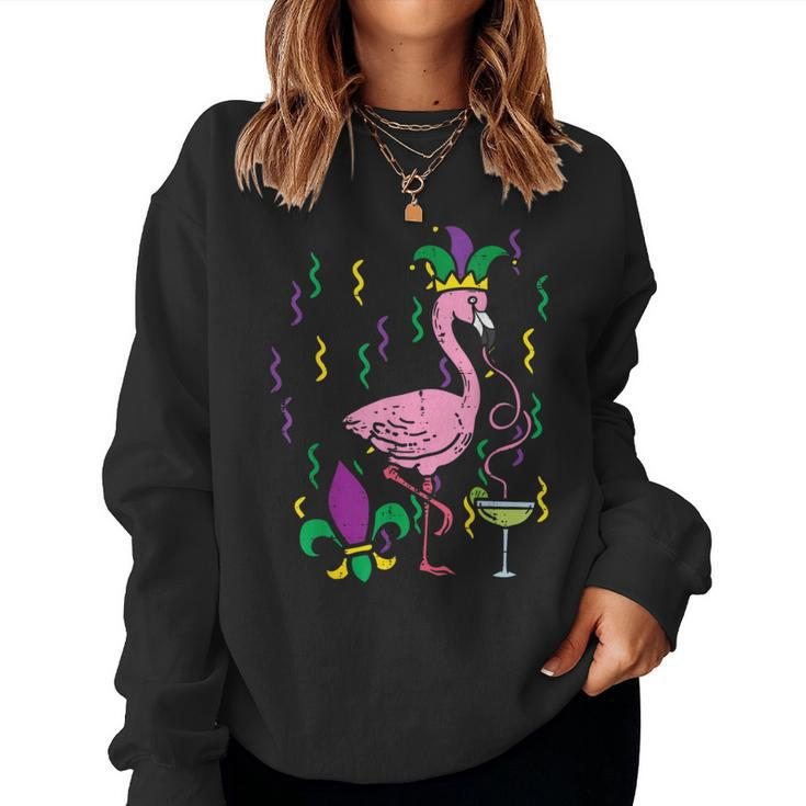 Mardi Gras Jester Flamingo Carnival Bird Women Women Sweatshirt