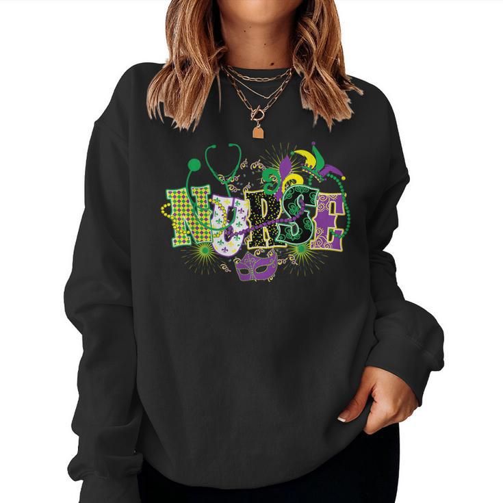 Mardi Gras Nurse Costume Carnival Party Rn Hospital Staff Women Sweatshirt