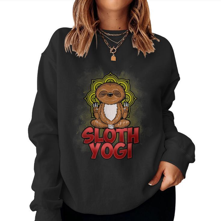 Meditating Sloth Yoga Pose Animal Zen Yogi Namaste Women Sweatshirt