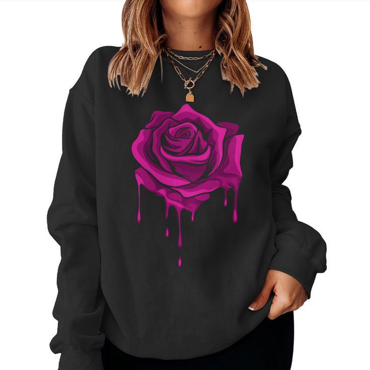 Melting Rose Garden Gardener Botanist Flowers Rose Women Sweatshirt