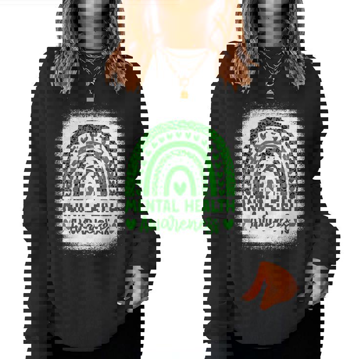 Mental Health Awareness Green Ribbon Mental Health Women Sweatshirt