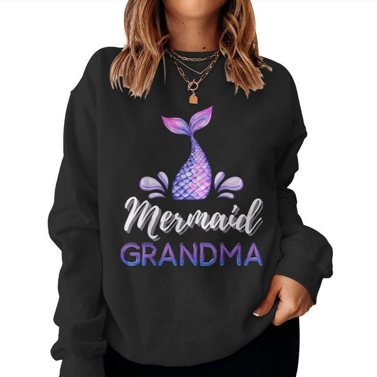 Mermaid Grandma Matching Family Birthday Party Women Sweatshirt