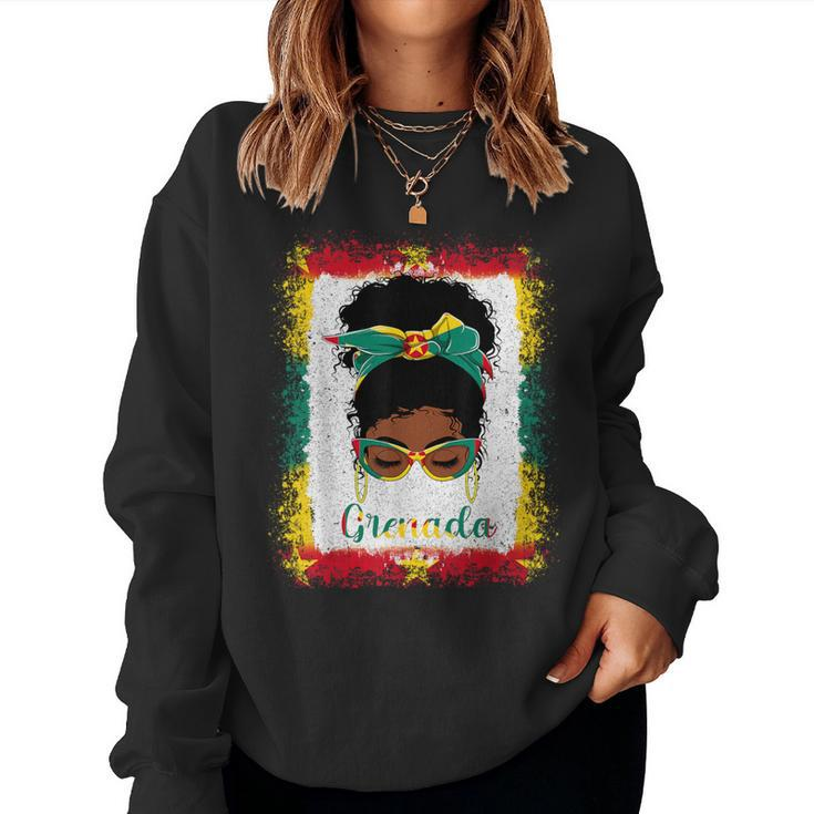 Messy Bun Grenada Flag Woman Girl Women Sweatshirt