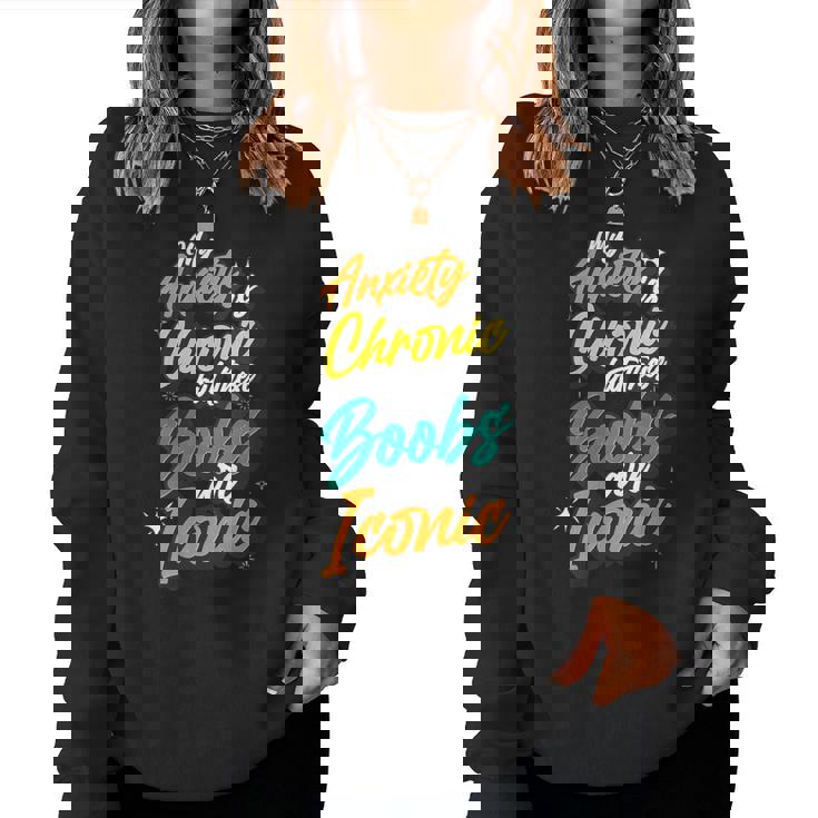 Mi Ansiedad Es Crónica Pero Estas Tetas Son Icónicas Divertidas Cuello Sudadera Mujer