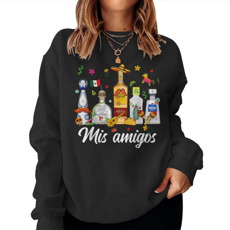Mis Amigos Margarita Tequila Cocktail Cinco De Mayo Drinking Women Sweatshirt