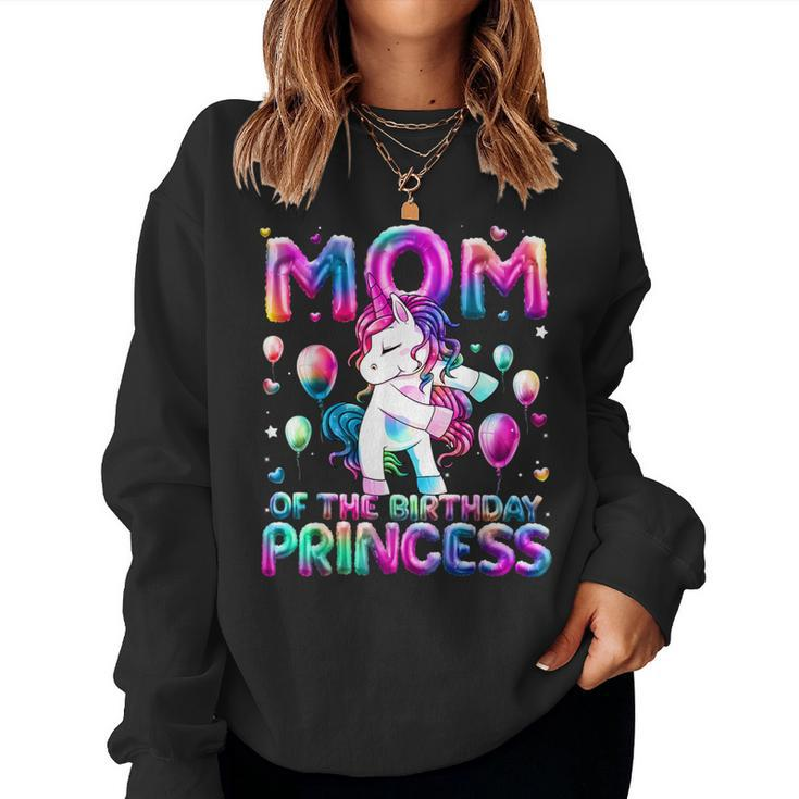 Mom Of The Birthday Princess Girl Flossing Unicorn Mommy Women Sweatshirt