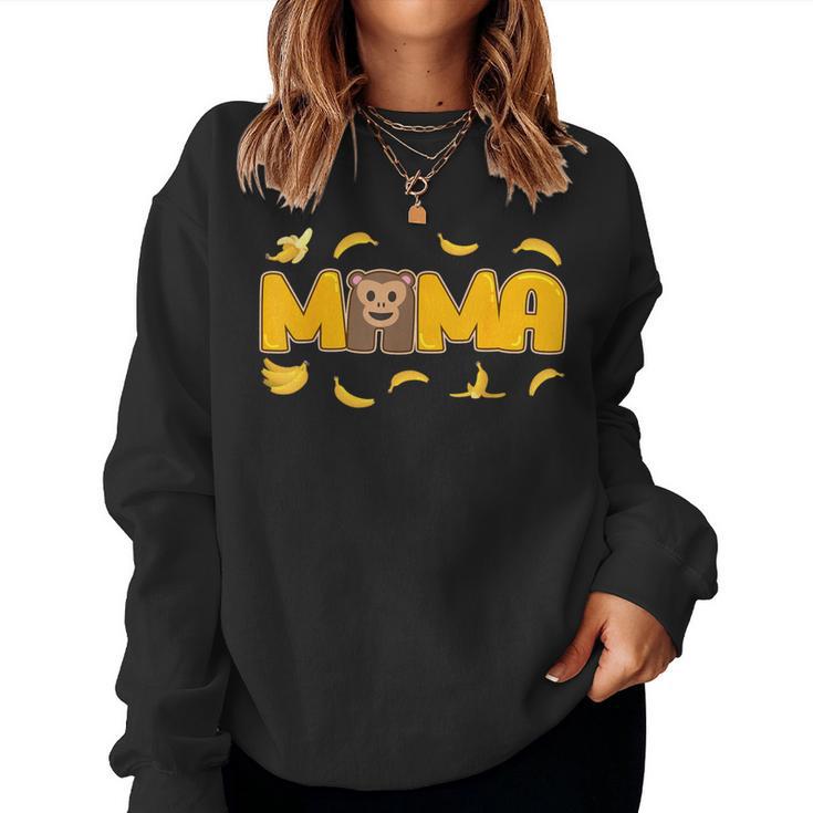 Mom And Dad Mama Birthday Girl Monkey Banana Family Matching Women Sweatshirt