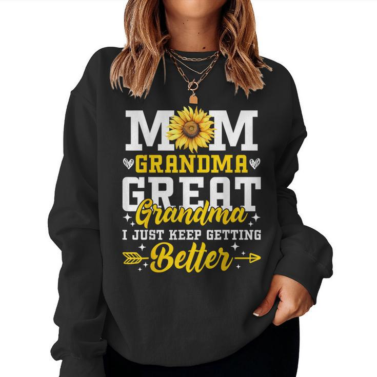 Mom Grandma Great Grandma Mother's Day 2024 Sunflower Women Women Sweatshirt
