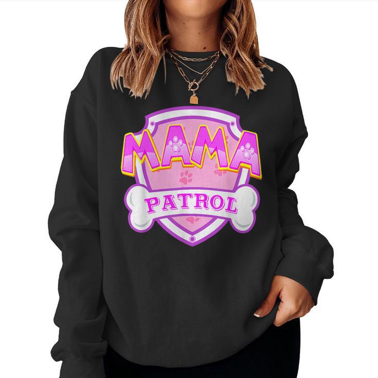 Mom Mama Of The Birthday Boy Girl Dog Paw Family Matching Women Sweatshirt