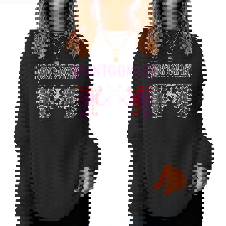 Montgomery Scottish Clan Lion Family Name Tartan Kilt Women Sweatshirt