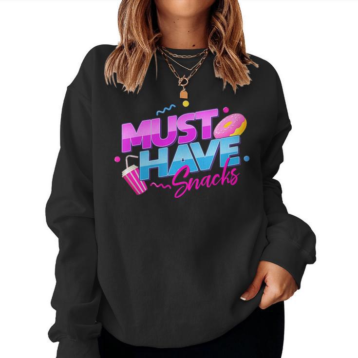 Morejstu Merch Jstu Must Have Snacks Women Sweatshirt