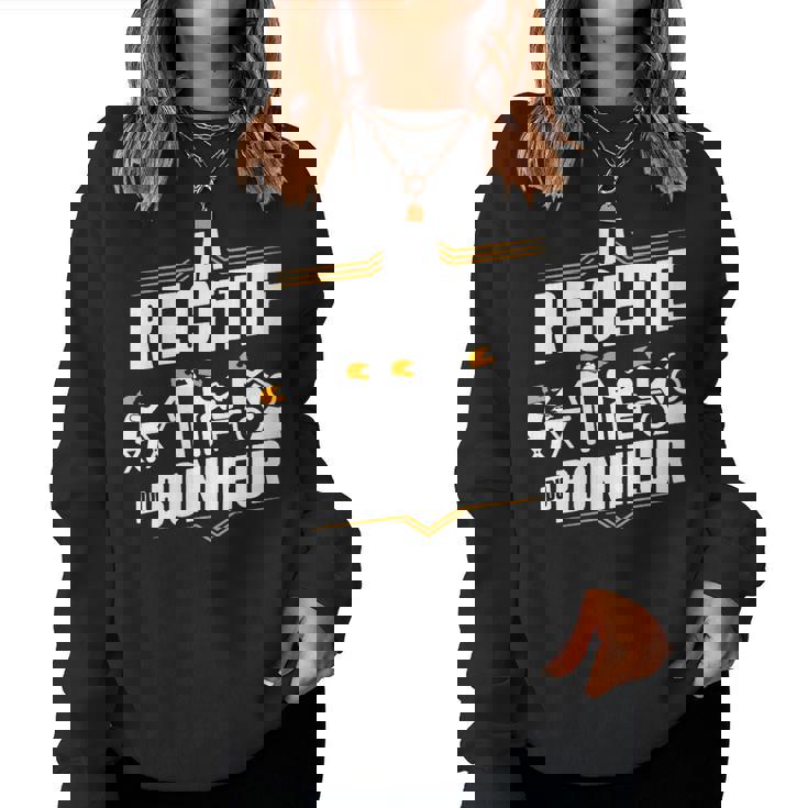 Moto Drôle Moto Cross Humour La Recette Du Bonheur Rigolo Women Sweatshirt