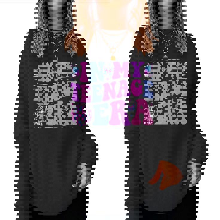 In My Nage Era Groovy Nager 13Th Birthday 13 Years Women Sweatshirt