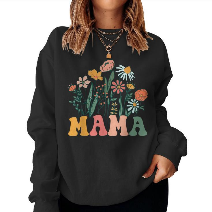 New Mama Wildflower First Birthday & Baby Shower Women Sweatshirt