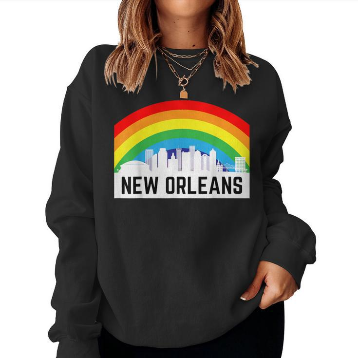 New Orleans Pride Lgbtq Rainbow Skyline Women Sweatshirt