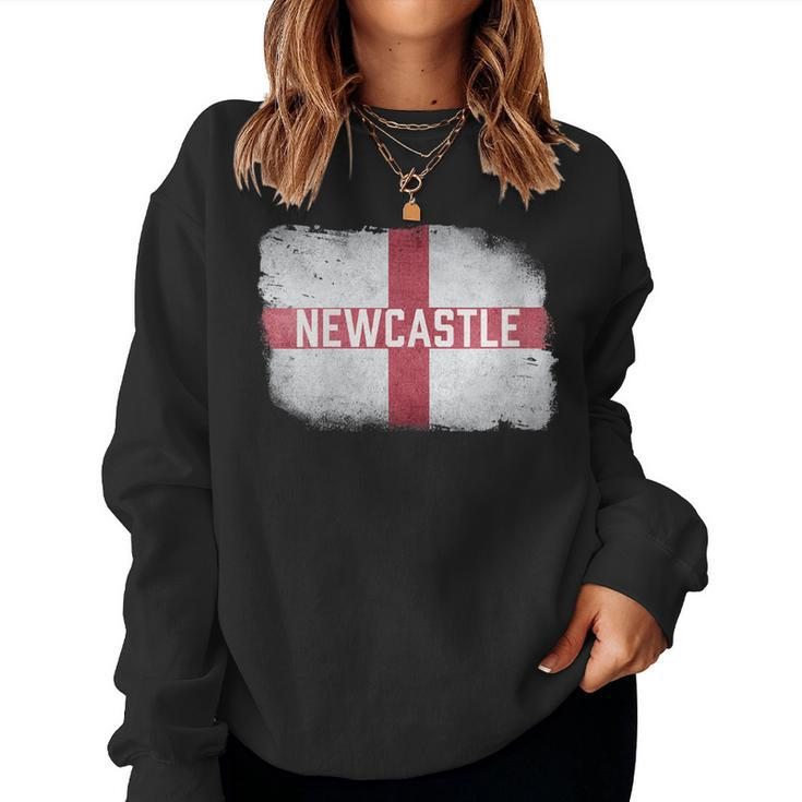 Newcastle St George's Cross England Flag Vintage Souvenir Women Sweatshirt