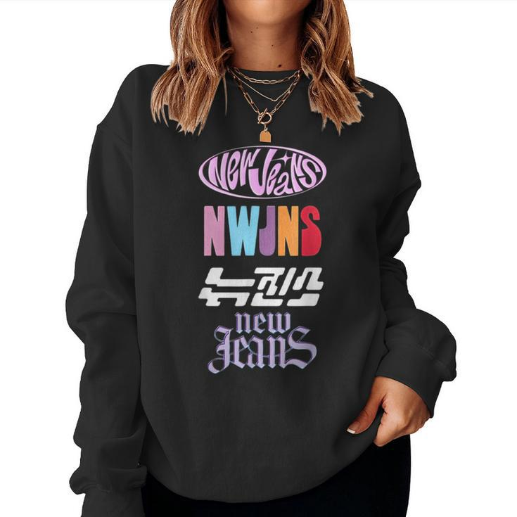 Newjeans New Jeans Nwjns Kpop Logos Women Women Sweatshirt