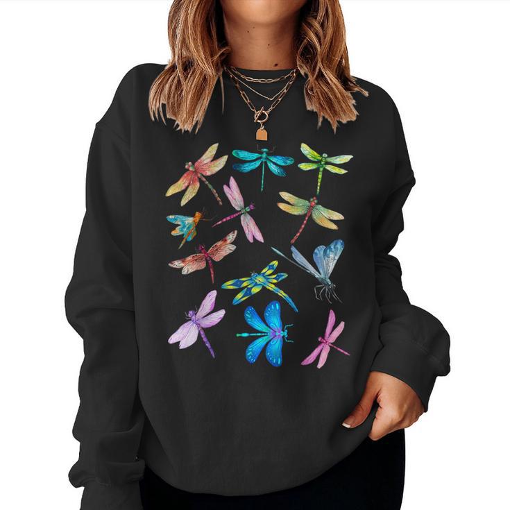 Nurse And Dog Mom Dragonfly Watercolor Happy Nurse Week 2023 Women Sweatshirt