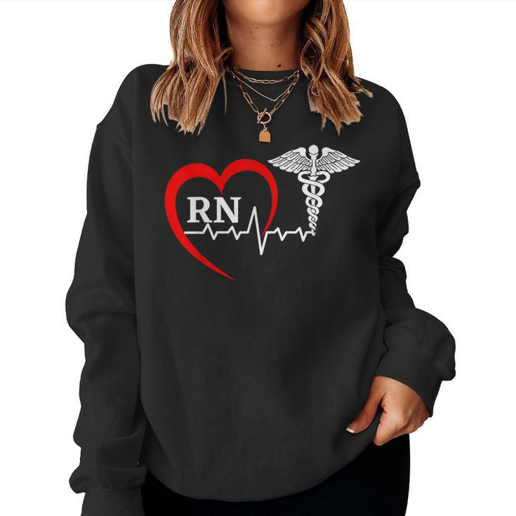Nurses Day Caduceus Nurse Week 2023 Heartbeat Medical Rn Women Sweatshirt