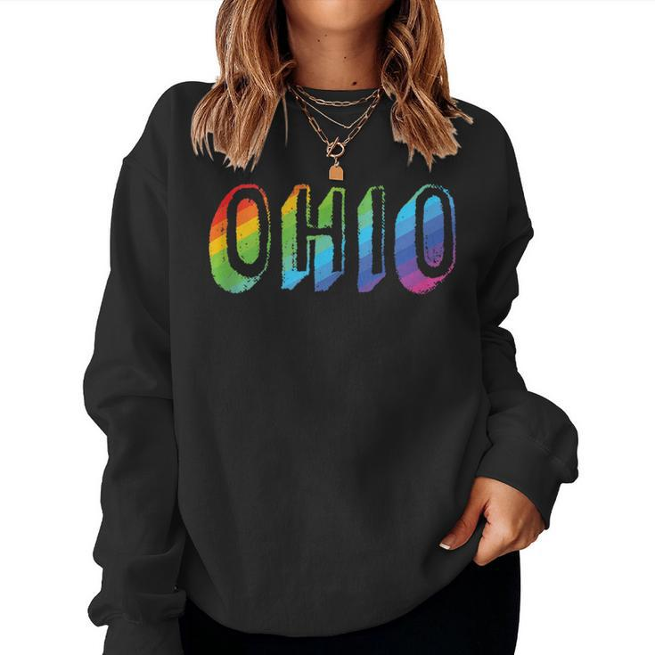Ohio Lgbtq Pride Rainbow Pride Flag Women Sweatshirt