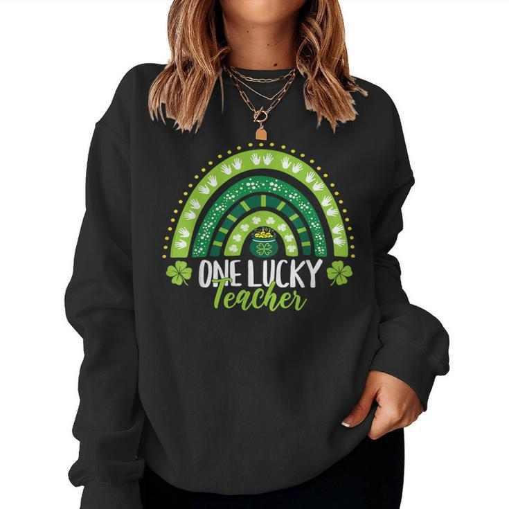 One Lucky Teacher Rainbow St Patrick's Day Teacher Women Sweatshirt