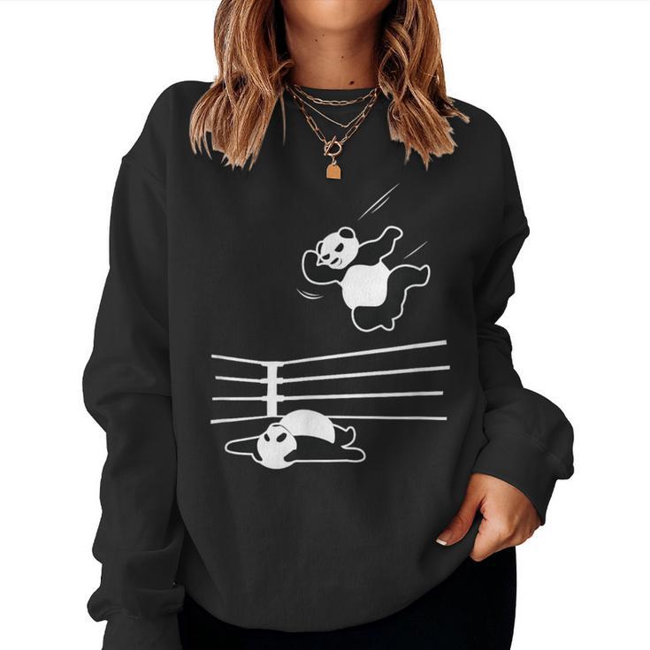 Panda Bear Wrestling Panda Women Sweatshirt