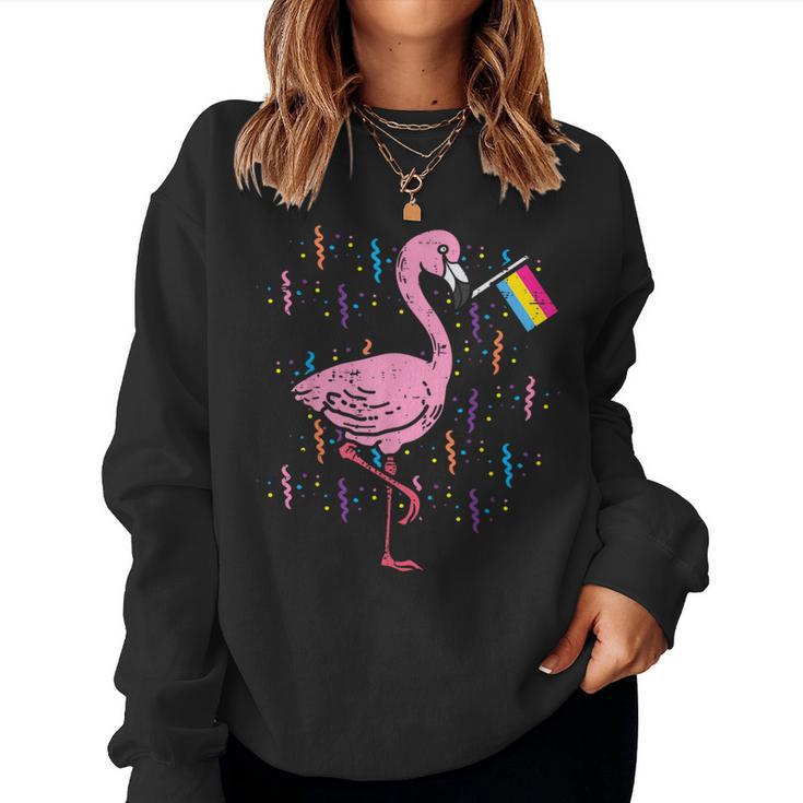 Pansexual Flag Flamingo Lgbt Pan Pride Stuff Animal Women Sweatshirt