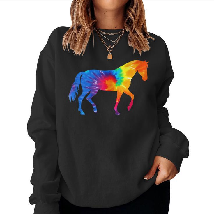 Pferd Krawatte Färben Mama Papa Liebhaber Niedlich Sweatshirt Frauen