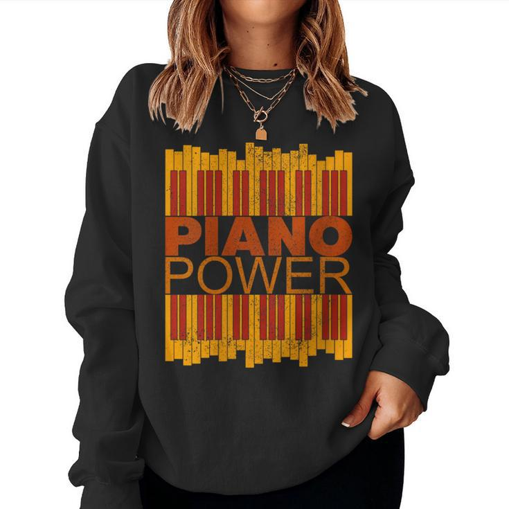 Piano Power With Key Of Piano With Vintage Colors Women Sweatshirt