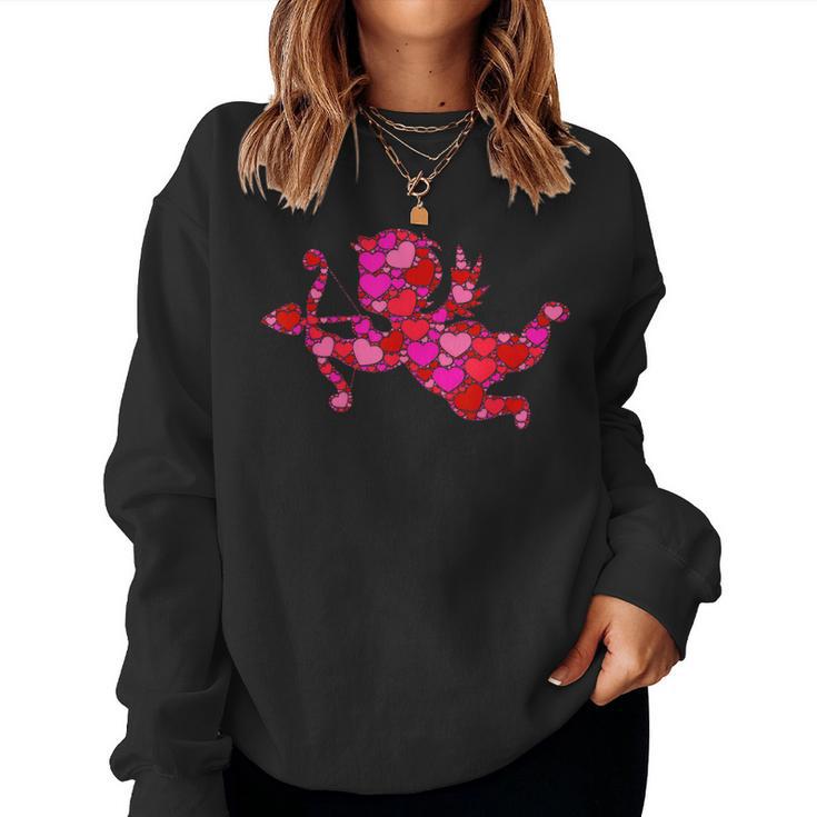 Pink Red Heart Valentines Day For Girls Cupid Women Sweatshirt