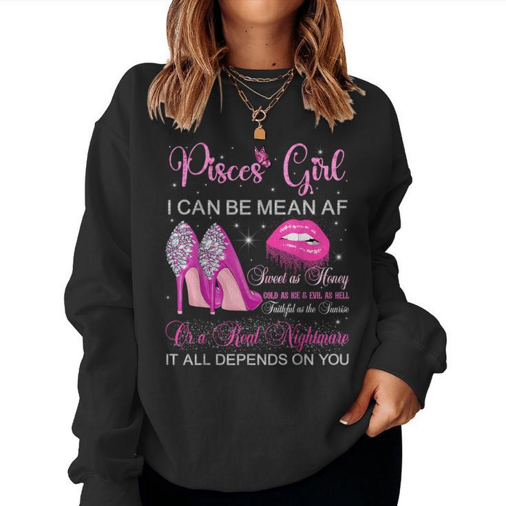 Pisces Girl Birthday High Heels Dripping Lips Women Women Sweatshirt