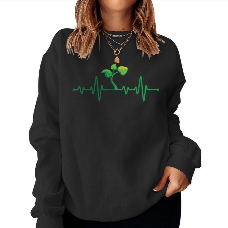 Plant Heartbeat Botany Botanist Gardening Plant Lover Women Sweatshirt