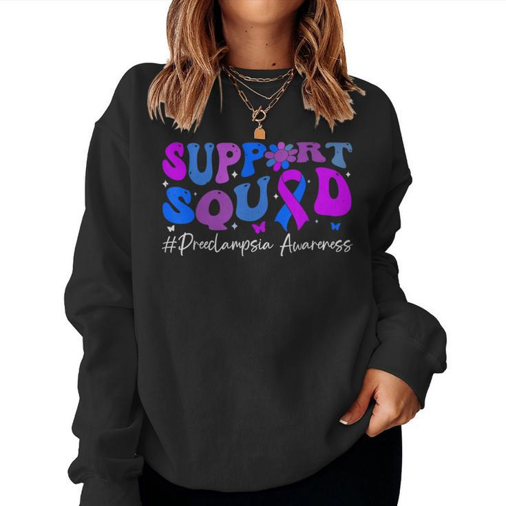 Preeclampsia Awareness Support Squad Groovy Women Women Sweatshirt
