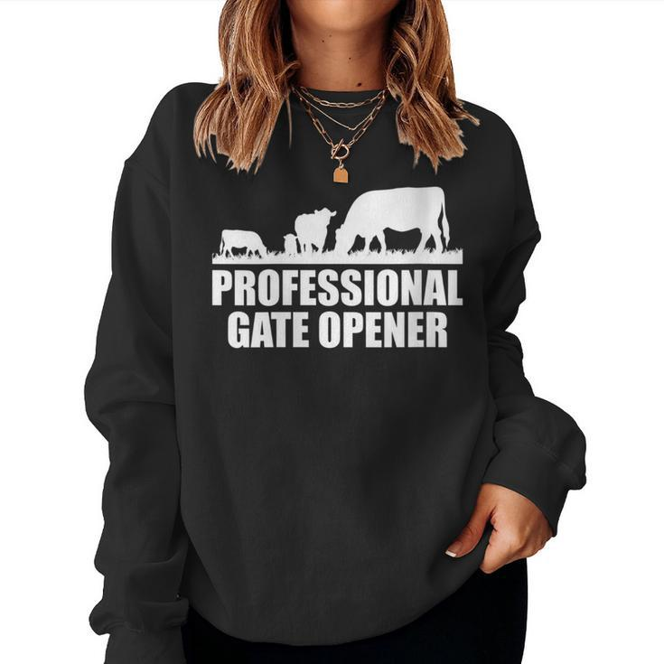 Professional Gate Opener Cow Apparel Women Sweatshirt