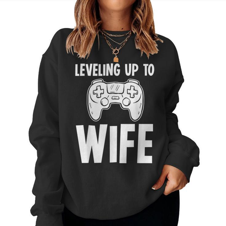 Promoted Bride Leveling Up To Wife Gaming T Women Sweatshirt
