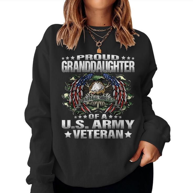 Proud Granddaughter Of A Us Army Veteran Vet's Family Women Sweatshirt