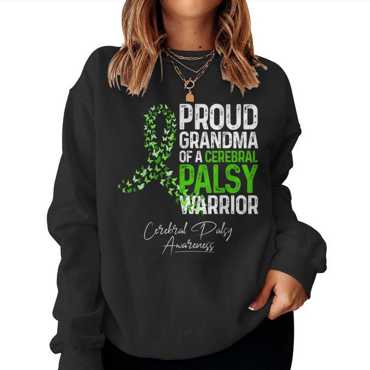Proud Grandma Of A Cerebral Palsy Warrior Cp Awareness Women Sweatshirt