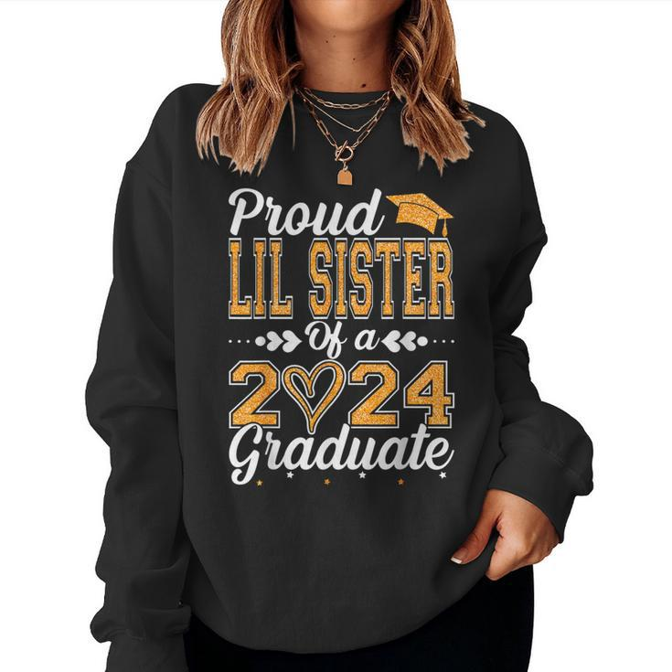 Proud Lil Sister Of A Class Of 2024 Graduate Graduation Women Sweatshirt