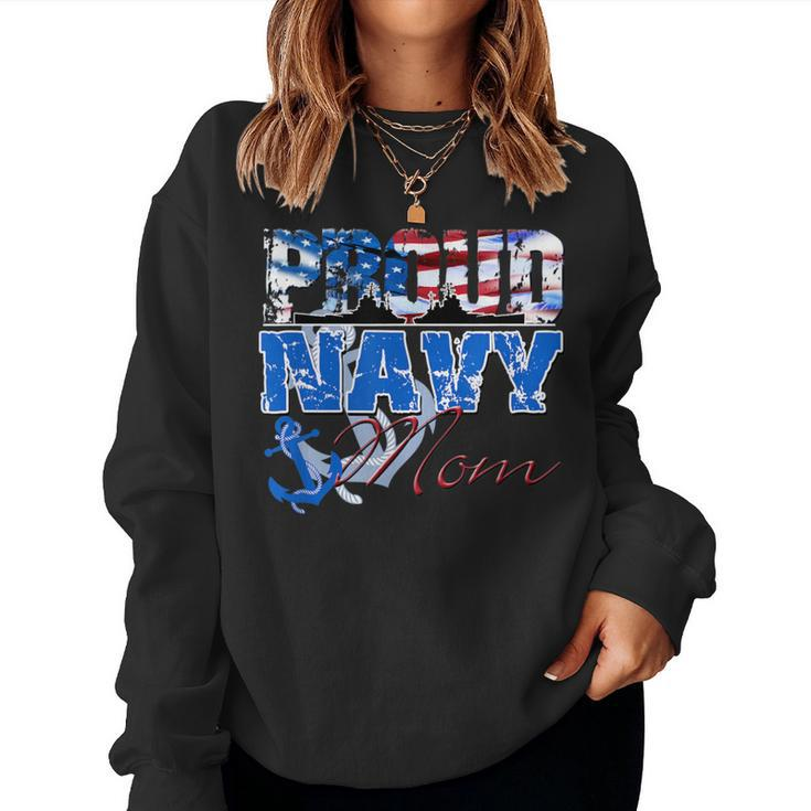 Proud Navy Mom Patriotic Sailor  Women Sweatshirt