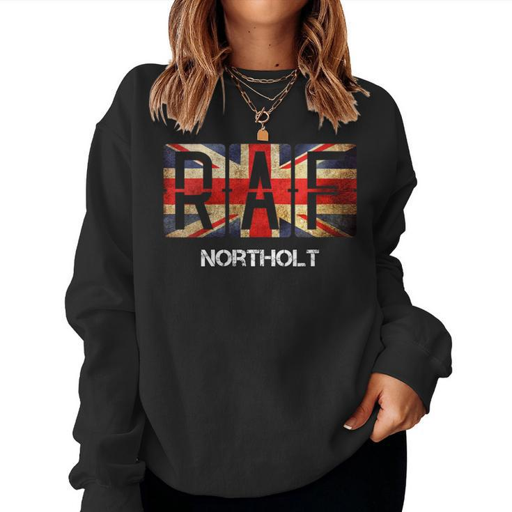 Raf Northolt Vintage Distressed Jack Flag Air Force Women Sweatshirt