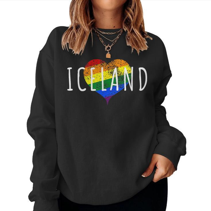 Rainbow Heart Iceland Pride Women Sweatshirt