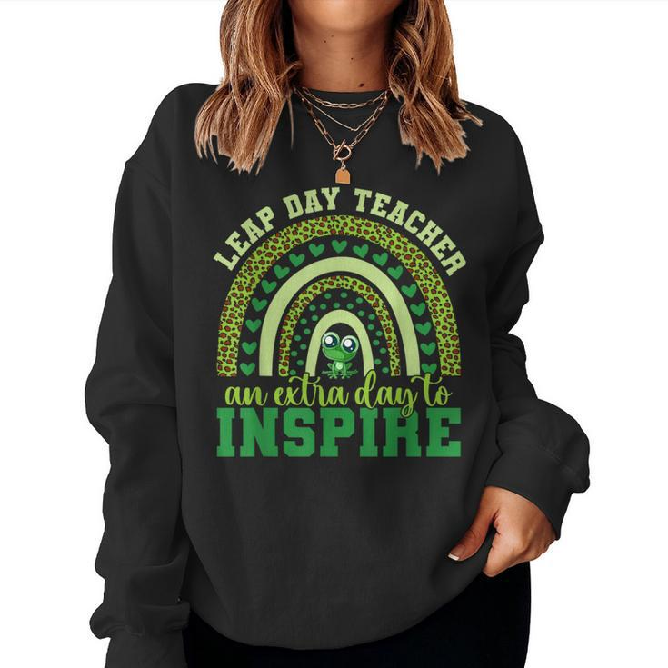 Rainbow Leap Day Teacher Teaching Feb February 29Th Educator Women Sweatshirt