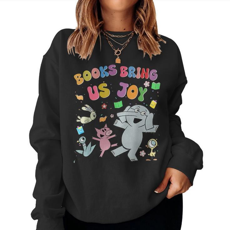Read Book Cute School Teacher Librarian Elephant Pigeon Women Sweatshirt