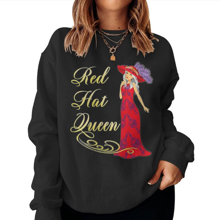 Red Hat Queen With Red Dress Women Sweatshirt