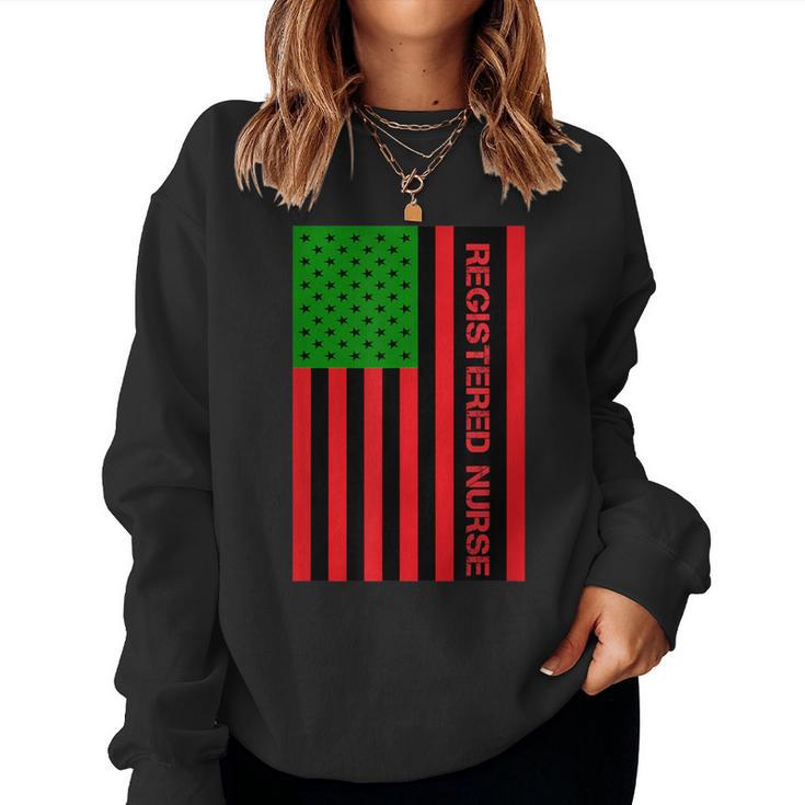 Registered Nurse Unia Flag Pan African American Flag 1865 Women Sweatshirt