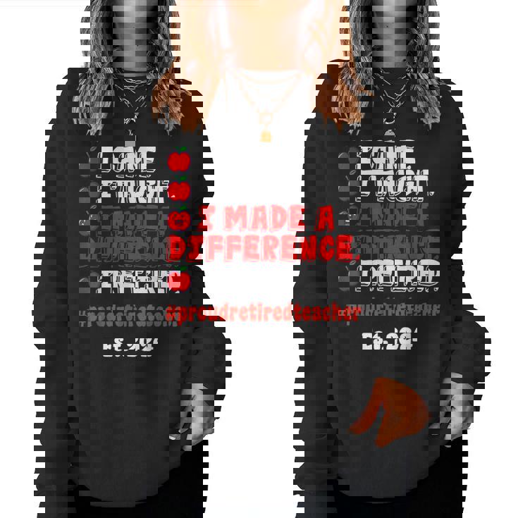 Retired Teacher Class Of 2024 Retirement School Women Sweatshirt